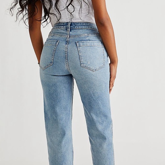 Free People CRVY High-Rise Vintage Straight Jeans - Picture 9 of 10